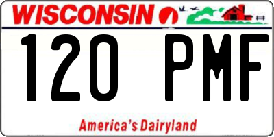 WI license plate 120PMF