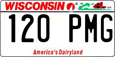 WI license plate 120PMG