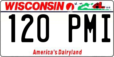WI license plate 120PMI