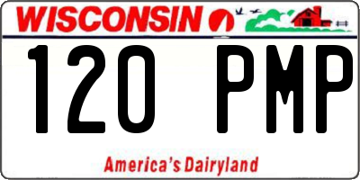 WI license plate 120PMP