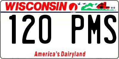 WI license plate 120PMS