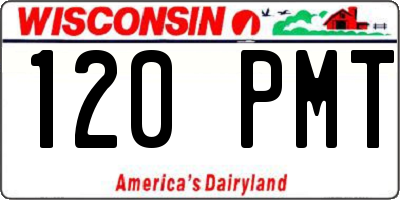 WI license plate 120PMT