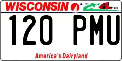 WI license plate 120PMU