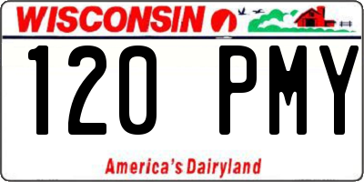 WI license plate 120PMY
