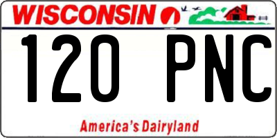 WI license plate 120PNC