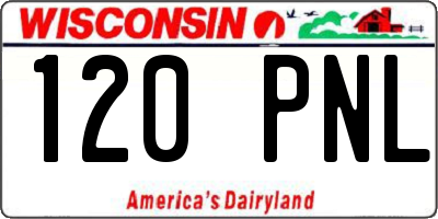 WI license plate 120PNL