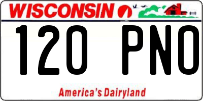 WI license plate 120PNO