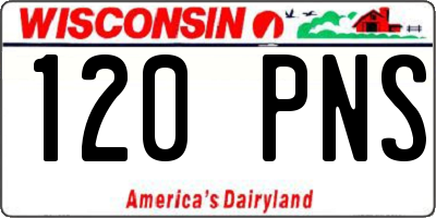 WI license plate 120PNS