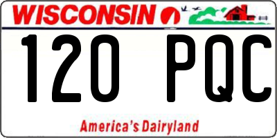 WI license plate 120PQC