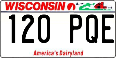 WI license plate 120PQE