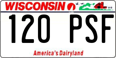 WI license plate 120PSF