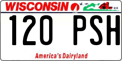 WI license plate 120PSH