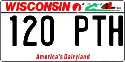 WI license plate 120PTH