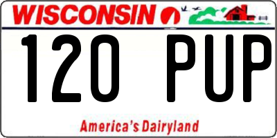WI license plate 120PUP