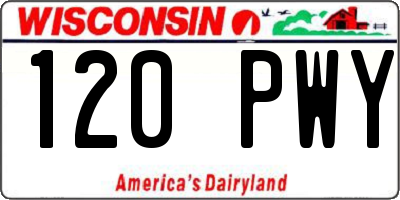 WI license plate 120PWY