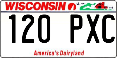 WI license plate 120PXC