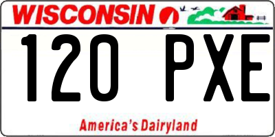 WI license plate 120PXE