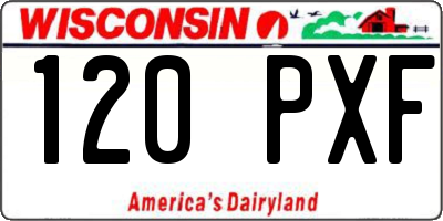 WI license plate 120PXF