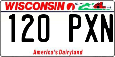 WI license plate 120PXN