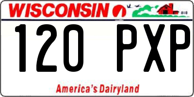 WI license plate 120PXP