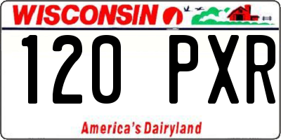 WI license plate 120PXR