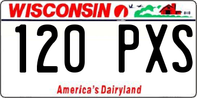 WI license plate 120PXS