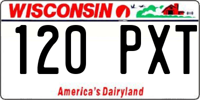 WI license plate 120PXT