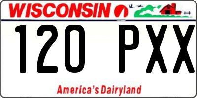 WI license plate 120PXX