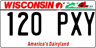 WI license plate 120PXY
