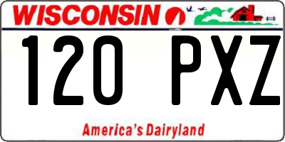 WI license plate 120PXZ