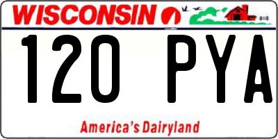 WI license plate 120PYA
