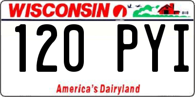 WI license plate 120PYI