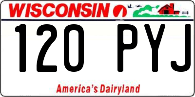 WI license plate 120PYJ