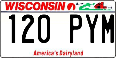 WI license plate 120PYM