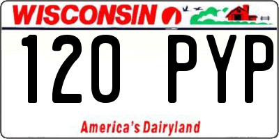 WI license plate 120PYP