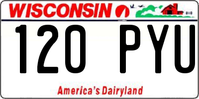 WI license plate 120PYU