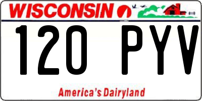 WI license plate 120PYV