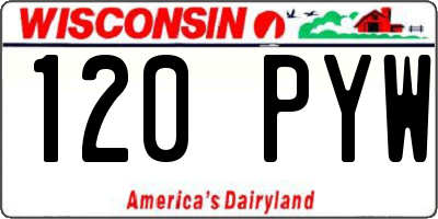 WI license plate 120PYW