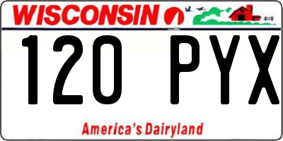 WI license plate 120PYX