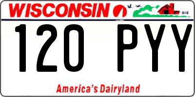 WI license plate 120PYY