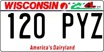 WI license plate 120PYZ