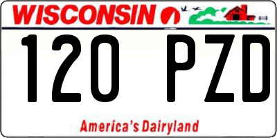 WI license plate 120PZD