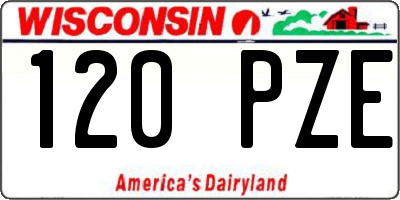 WI license plate 120PZE