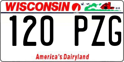 WI license plate 120PZG