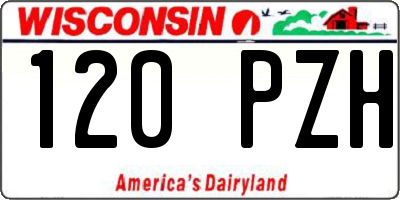 WI license plate 120PZH