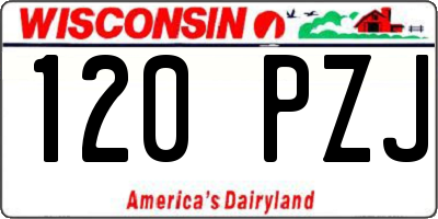 WI license plate 120PZJ