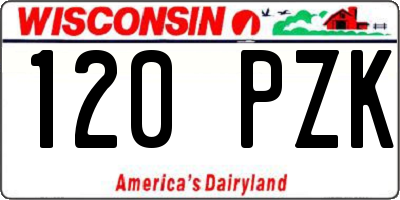WI license plate 120PZK
