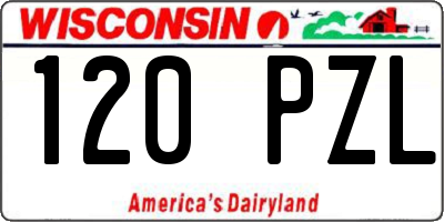 WI license plate 120PZL