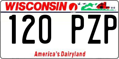 WI license plate 120PZP