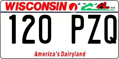 WI license plate 120PZQ